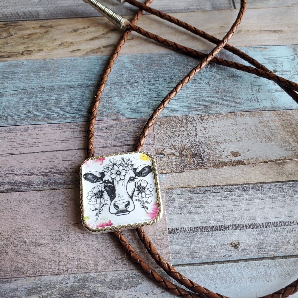 Handmade Western Bolo Tie horse Cowgirl Western Boho Rodeo cow lover